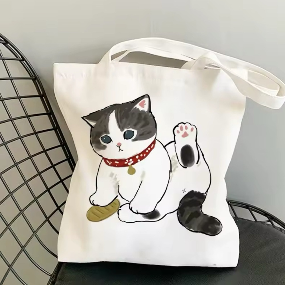 White Cat Tote Bag